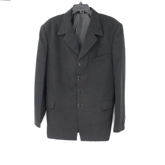Bijan Sport Coat Men’s 40 Italian Single Breasted Four Button Black designer - Picture 1 of 16